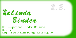 melinda binder business card